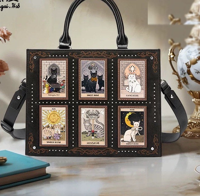 Luna Large Cat Tote — SweetRose original design (view 1)