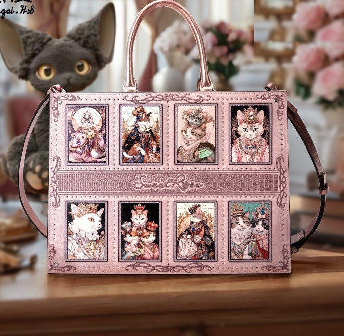 Perla Crystal Cat Tote — SweetRose original design (view 1)